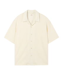 WESLEYHYUSTON（ウェズリーユーストン）の「Breeze open collar half knit shirt ivory（シャツ/ブラウス・メンズ）」