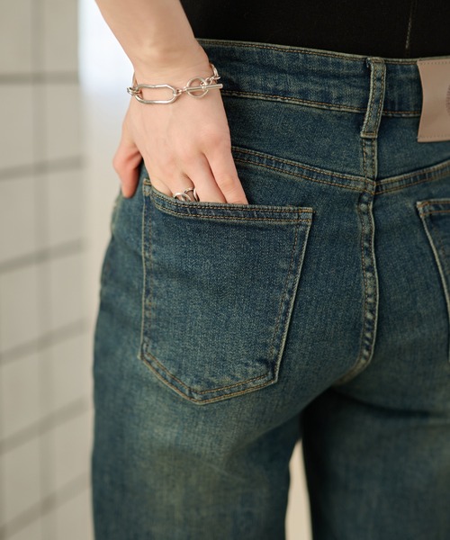 LAULEN(ローレン)の「wide leg flare denim pants /ワイドレッグフレアデニムパンツ(デニムパンツ・レディース・ダークブルー/ライトブルー・M/S)」の18枚目の写真