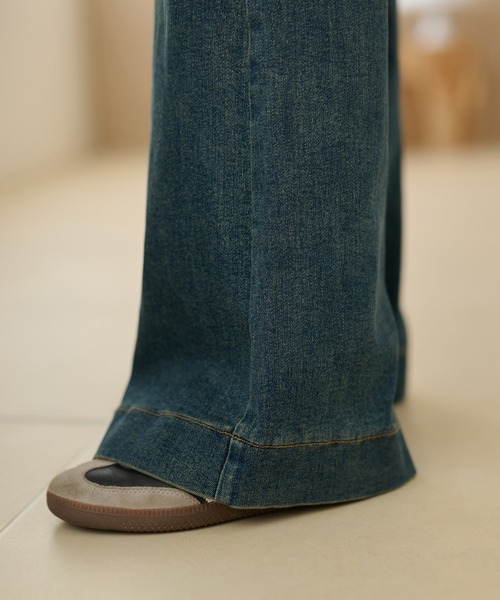 LAULEN(ローレン)の「wide leg flare denim pants /ワイドレッグフレアデニムパンツ(デニムパンツ・レディース・ダークブルー/ライトブルー・M/S)」の20枚目の写真