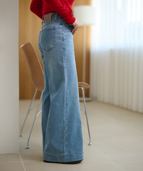 LAULEN(ローレン)の「wide leg flare denim pants /ワイドレッグフレアデニムパンツ(デニムパンツ・レディース・ダークブルー/ライトブルー・M/S)」の12枚目の写真