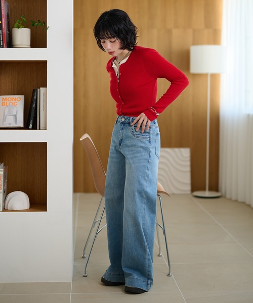 LAULEN(ローレン)の「wide leg flare denim pants /ワイドレッグフレアデニムパンツ(デニムパンツ・レディース・ダークブルー/ライトブルー・M/S)」の13枚目の写真
