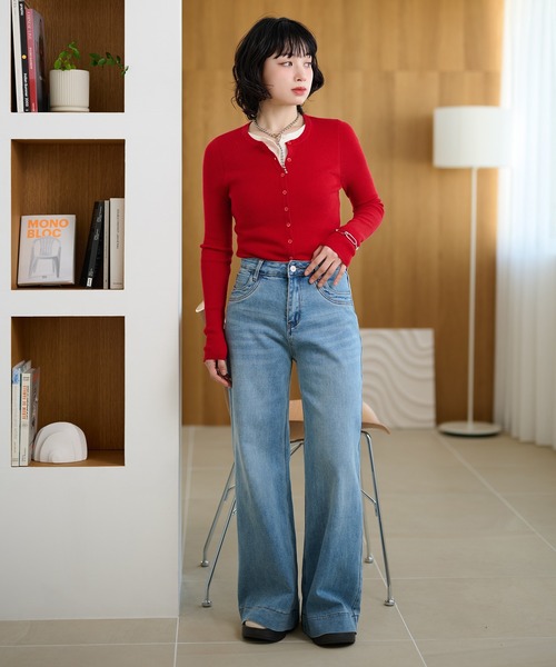 LAULEN(ローレン)の「wide leg flare denim pants /ワイドレッグフレアデニムパンツ(デニムパンツ・レディース・ダークブルー/ライトブルー・M/S)」の14枚目の写真
