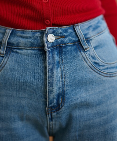 LAULEN(ローレン)の「wide leg flare denim pants /ワイドレッグフレアデニムパンツ(デニムパンツ・レディース・ダークブルー/ライトブルー・M/S)」の7枚目の写真