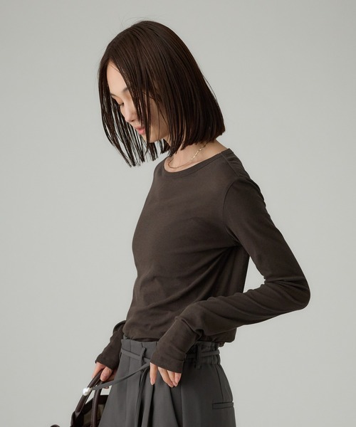 BABYLONE(バビロン)の「シアーフライスプルオーバー(Tシャツ/カットソー・レディース・ブラウン・フリー)」の1枚目の写真