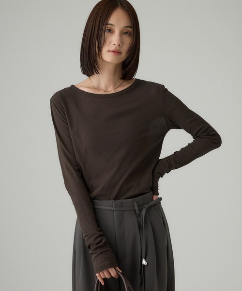 BABYLONE(バビロン)の「シアーフライスプルオーバー(Tシャツ/カットソー・レディース・ブラウン・フリー)」の2枚目の写真