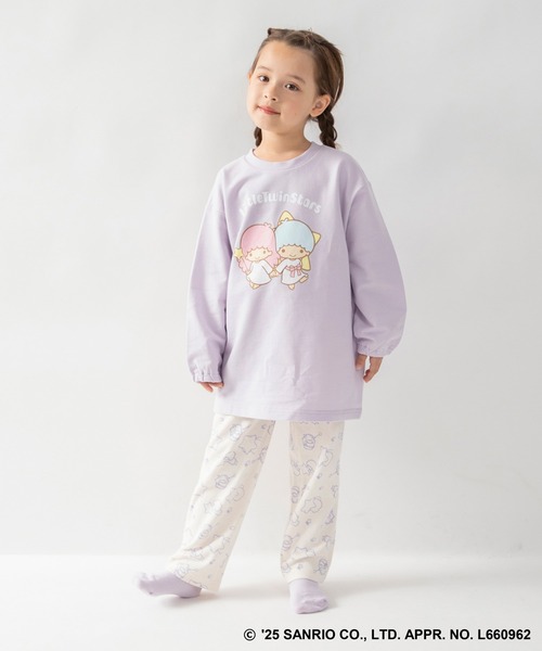 BRANSHES(ブランシェス)の「【WEB限定/DRC/サンリオキャラクターズ】長袖ルームウェア・こども(ルームウェア/パジャマ・キッズ・オフホワイト/ラベンダー/エメラルド/ブルーグレー/ブラウン/グリーン/サックスブルー/ピンク・100/120/110/130/90)」の7枚目の写真
