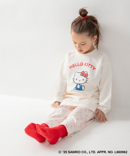 BRANSHES(ブランシェス)の「【WEB限定/DRC/サンリオキャラクターズ】長袖ルームウェア・こども(ルームウェア/パジャマ・キッズ・オフホワイト/ラベンダー/エメラルド/ブルーグレー/ブラウン/グリーン/サックスブルー/ピンク・100/120/110/130/90)」の1枚目の写真
