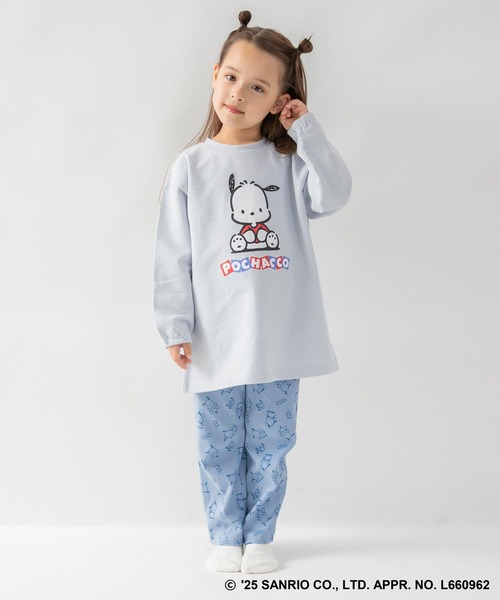 BRANSHES(ブランシェス)の「【WEB限定/DRC/サンリオキャラクターズ】長袖ルームウェア・こども(ルームウェア/パジャマ・キッズ・オフホワイト/ラベンダー/エメラルド/ブルーグレー/ブラウン/グリーン/サックスブルー/ピンク・100/120/110/130/90)」の2枚目の写真