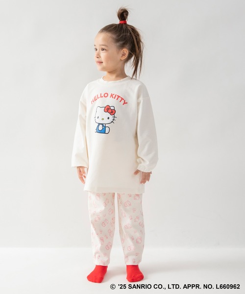 BRANSHES(ブランシェス)の「【WEB限定/DRC/サンリオキャラクターズ】長袖ルームウェア・こども(ルームウェア/パジャマ・キッズ・オフホワイト/ラベンダー/エメラルド/ブルーグレー/ブラウン/グリーン/サックスブルー/ピンク・100/120/110/130/90)」の15枚目の写真