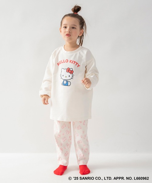 BRANSHES(ブランシェス)の「【WEB限定/DRC/サンリオキャラクターズ】長袖ルームウェア・こども(ルームウェア/パジャマ・キッズ・オフホワイト/ラベンダー/エメラルド/ブルーグレー/ブラウン/グリーン/サックスブルー/ピンク・100/120/110/130/90)」の14枚目の写真