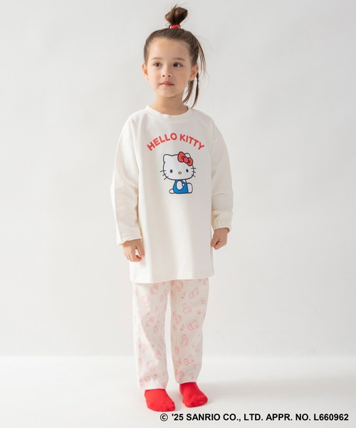 BRANSHES(ブランシェス)の「【WEB限定/DRC/サンリオキャラクターズ】長袖ルームウェア・こども(ルームウェア/パジャマ・キッズ・オフホワイト/ラベンダー/エメラルド/ブルーグレー/ブラウン/グリーン/サックスブルー/ピンク・100/120/110/130/90)」の13枚目の写真