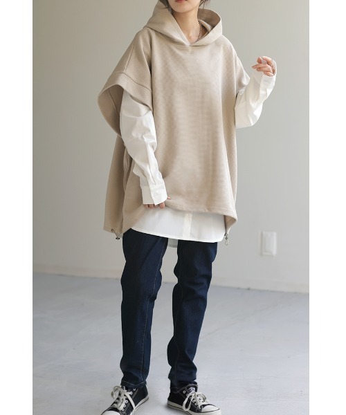 HUG.U(ハグユー)の「シャツレイヤード風カットソー(Tシャツ/カットソー・レディース・ホワイト/ホワイト×ブルー/ブラック/ホワイト×ピンク・L/M)」の9枚目の写真