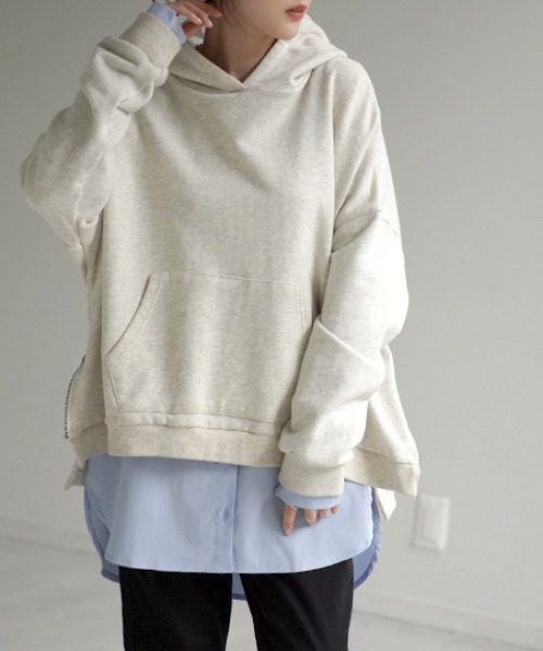 HUG.U(ハグユー)の「シャツレイヤード風カットソー(Tシャツ/カットソー・レディース・ホワイト/ホワイト×ブルー/ブラック/ホワイト×ピンク・L/M)」の12枚目の写真