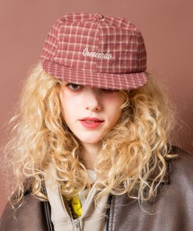 an meets zakka（アンミツザッカ）の「an meets zakka クラシックチェックコットンフランネルロゴ刺繍レトロキャップ（キャップ）」