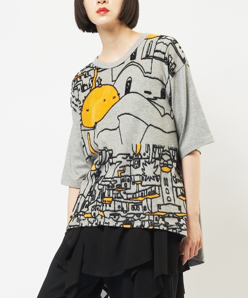 gomme(ゴム)の「バックタックT(Tシャツ/カットソー・レディース・グレー/ホワイト/ブラック・MEDIUM)」の2枚目の写真
