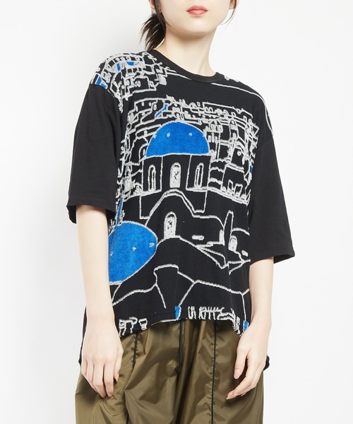 gomme(ゴム)の「バックタックT(Tシャツ/カットソー・レディース・グレー/ホワイト/ブラック・MEDIUM)」の3枚目の写真