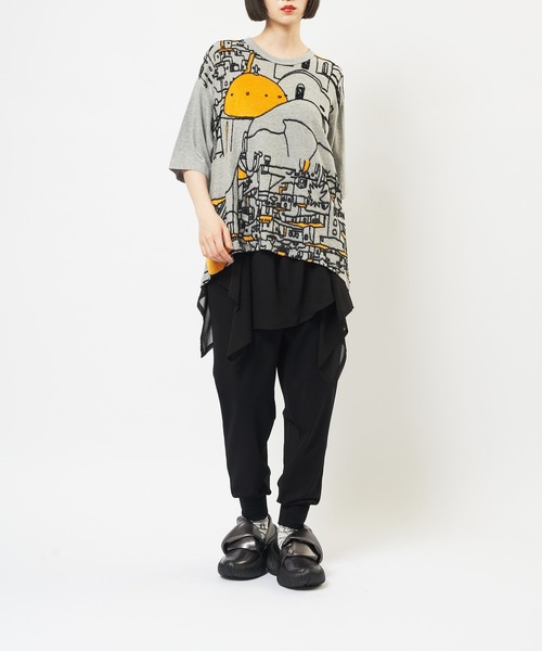 gomme(ゴム)の「バックタックT(Tシャツ/カットソー・レディース・グレー/ホワイト/ブラック・MEDIUM)」の4枚目の写真