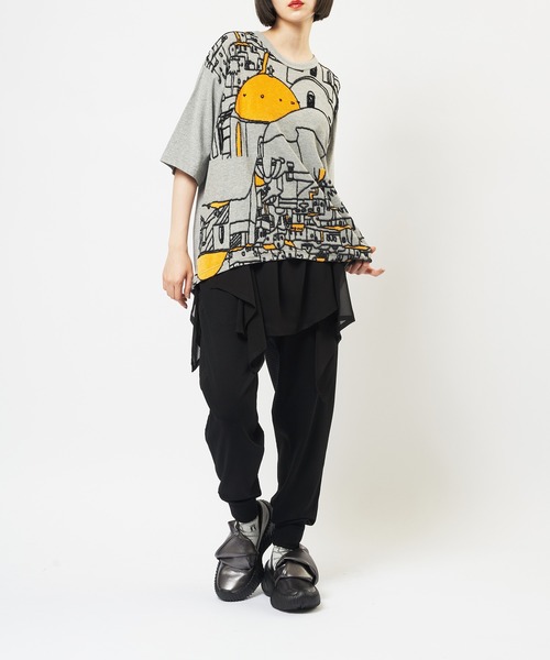 gomme(ゴム)の「バックタックT(Tシャツ/カットソー・レディース・グレー/ホワイト/ブラック・MEDIUM)」の5枚目の写真