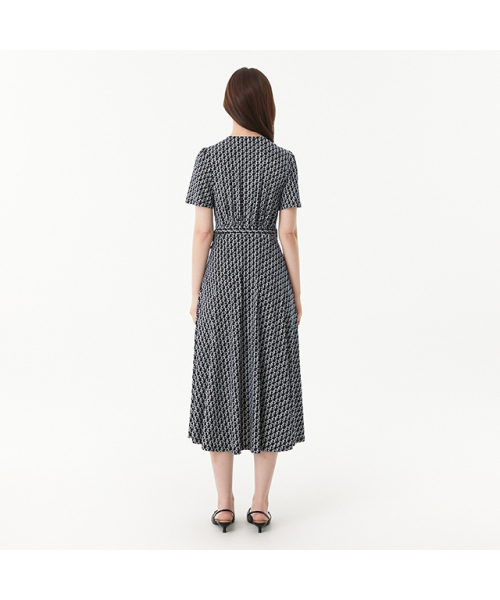 PLASTIC ISLAND（プラスティックアイランド）の「プリントジャージラップワンピース PR2CO061（ワンピース・レディース・ネイビー・MEDIUM/SMALL）」の3枚目の写真