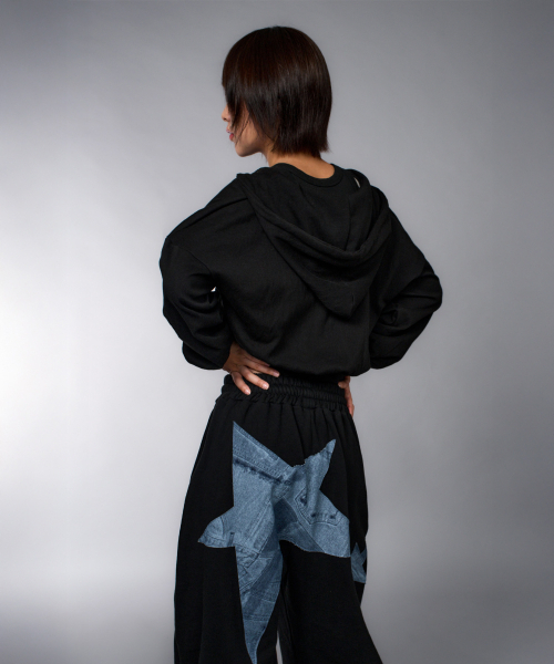 LAUGHER（ラファー）の「Star Denim Patchwork Jogger Pants - Black（スウェットパンツ・レディース・その他・FREE）」の7枚目の写真