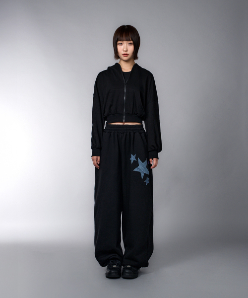 LAUGHER（ラファー）の「Star Denim Patchwork Jogger Pants - Black（スウェットパンツ・レディース・その他・FREE）」の10枚目の写真