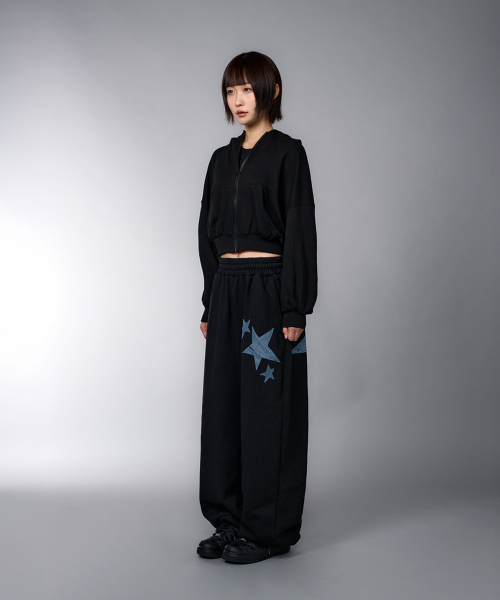 LAUGHER（ラファー）の「Star Denim Patchwork Jogger Pants - Black（スウェットパンツ・レディース・その他・FREE）」の11枚目の写真