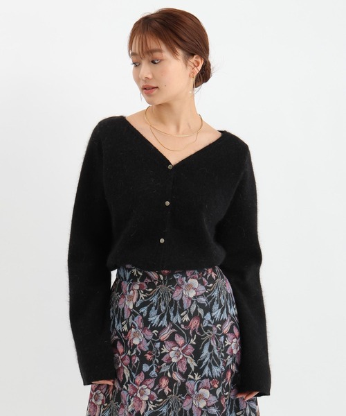 Andemiu(アンデミュウ)の「2WAYアンゴラVカーディガン612422(ニット/セーター・レディース・ブラック/グレー/オフホワイト/ブルー・FREE)」の13枚目の写真