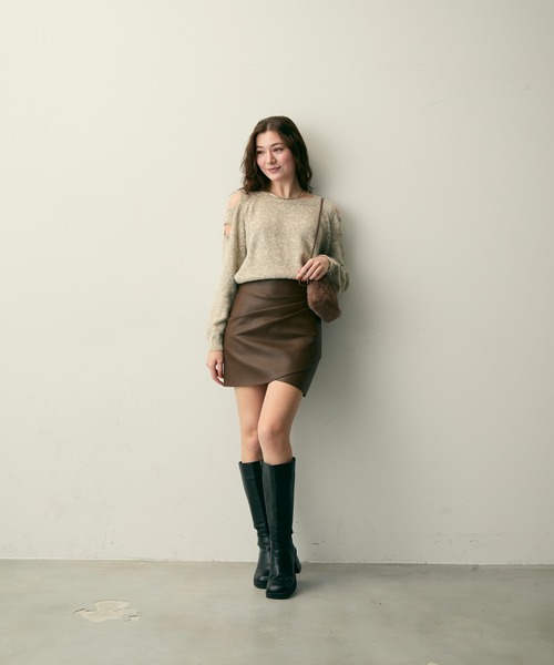 Lunea（ルネア）の「2wayスクエアワンハンドルファーバッグ/2種類のショルダー紐付き（ショルダーバッグ・レディース・ベージュ/ブラック/アイボリー/ブラウン・FREE）」の13枚目の写真