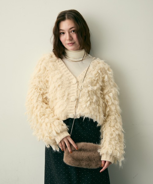 Lunea（ルネア）の「2wayスクエアワンハンドルファーバッグ/2種類のショルダー紐付き（ショルダーバッグ・レディース・ベージュ/ブラック/アイボリー/ブラウン・FREE）」の16枚目の写真