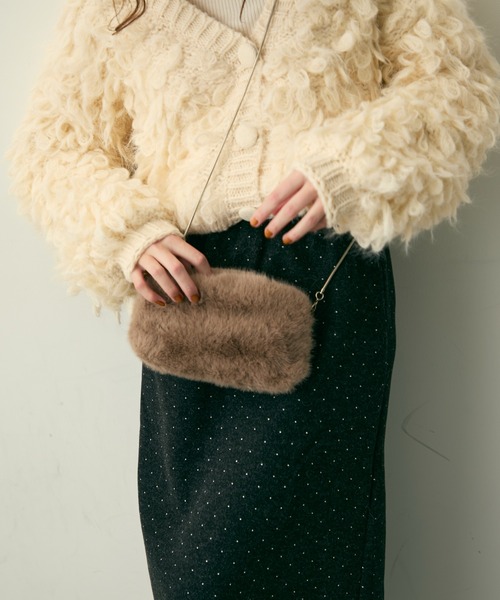 Lunea（ルネア）の「2wayスクエアワンハンドルファーバッグ/2種類のショルダー紐付き（ショルダーバッグ・レディース・ベージュ/ブラック/アイボリー/ブラウン・FREE）」の17枚目の写真