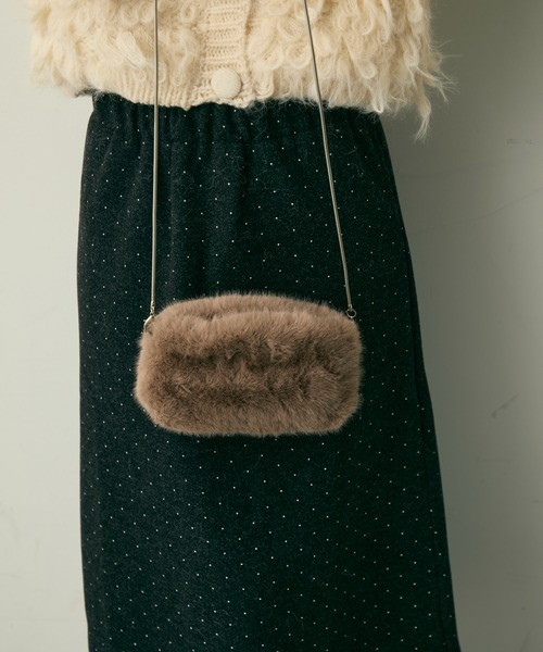 Lunea（ルネア）の「2wayスクエアワンハンドルファーバッグ/2種類のショルダー紐付き（ショルダーバッグ・レディース・ベージュ/ブラック/アイボリー/ブラウン・FREE）」の7枚目の写真