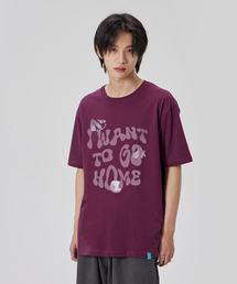 [アイ ワン ツー ゴー ホーム]コットンルーズフィット半袖Tシャツ_プラムパープル