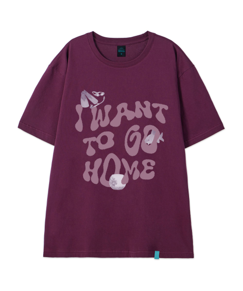ASTRAL PROJECTION（アストラルプロジェクション）の「[アイ ワン ツー ゴー ホーム]コットンルーズフィット半袖Tシャツ_プラムパープル（Tシャツ/カットソー・メンズ・その他・LARGE/MEDIUM/X-LARGE/XX-LARGE）」の2枚目の写真