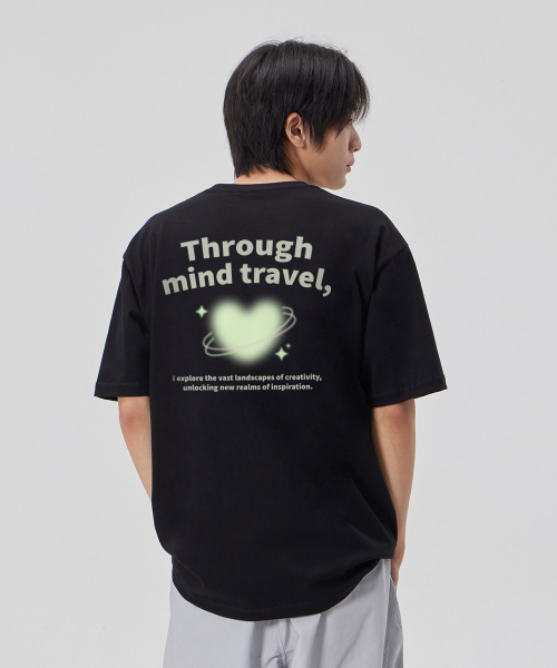 ASTRAL PROJECTION（アストラルプロジェクション）の「[スルーマインドトラベル]コットンルーズフィット半袖Tシャツ_ブラック（Tシャツ/カットソー・メンズ・その他・LARGE/MEDIUM/X-LARGE/XX-LARGE）」の5枚目の写真