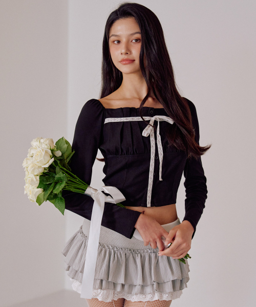 ZEROPLANET（ゼロプラネット）の「ロザリンド ピンタックブラウス [ブラック]（シャツ/ブラウス・レディース・その他・SMALL/MEDIUM）」の2枚目の写真