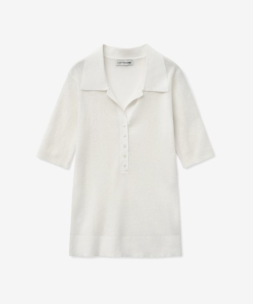 LADY VOLUME(レディーボリューム)の「COLLAR KNITWEAR_WHITE(ニット/セーター・レディース・その他・SMALL/MEDIUM)」の1枚目の写真