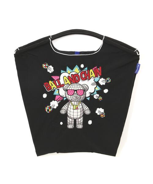 Ball&Chain(ボールアンドチェーン)の「Ball&Chain(ボールアンドチェーン) KUMA BOOM/Mサイズ(エコバッグ/サブバッグ・レディース・ブラック/タン/ピンク・F)」の2枚目の写真
