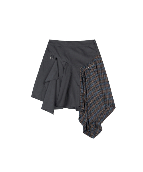 TUOMIO（トゥオミオ）の「LAYERED ASYMMETRIC SKIRT [CHARCOAL]（スカート・レディース・その他・1/2）」の2枚目の写真
