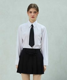 UNBALANCE SHIRRING SHIRT / WHITE
