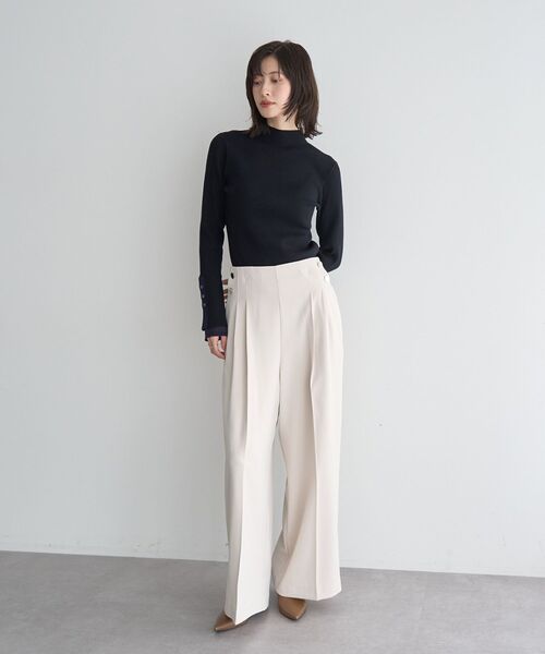 YECCA VECCA（イェッカヴェッカ）の「金釦ワイドパンツ（その他パンツ・レディース・ベージュ/アイボリー/ブラック・S/M）」の13枚目の写真