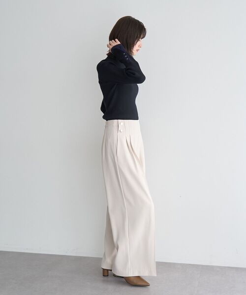 YECCA VECCA（イェッカヴェッカ）の「金釦ワイドパンツ（その他パンツ・レディース・ベージュ/アイボリー/ブラック・S/M）」の12枚目の写真