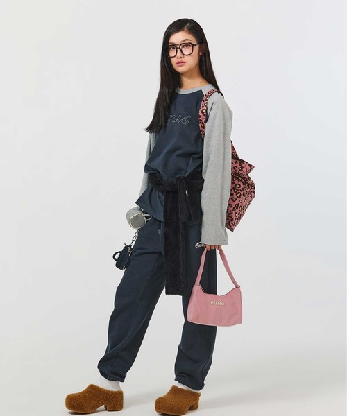 EMIS(イミス)の「CORDUROY EMIS LEOPARD ECO BAG(エコバッグ/サブバッグ・レディース・ピンク/ベージュ/ダークグレー/ブルー・FREE)」の5枚目の写真