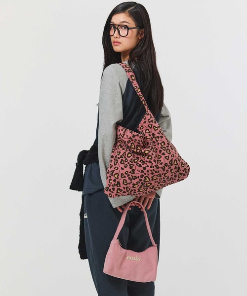EMIS(イミス)の「CORDUROY EMIS LEOPARD ECO BAG(エコバッグ/サブバッグ・レディース・ピンク/ベージュ/ダークグレー/ブルー・FREE)」の7枚目の写真