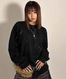 ARULE（アルール）の「A'GEM/9 × .kom 『ARULE/アルール』Paint Splash Damage Sweatshirt/ペイントスプラッシュダメージスエットシャツ（スウェット）」