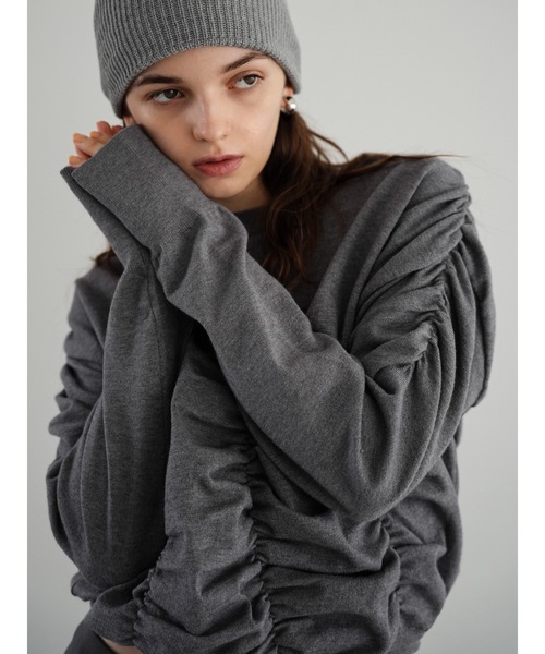 Katrin TOKYO（カトリーントーキョー）の「gather crewneck knit（ニット/セーター・レディース・ピンク/グレー/ネイビー・FREE/XS）」の2枚目の写真