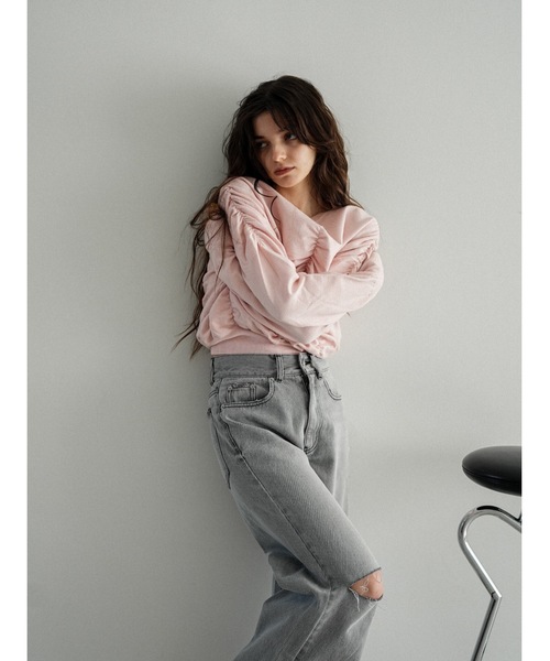 Katrin TOKYO（カトリーントーキョー）の「gather crewneck knit（ニット/セーター・レディース・ピンク/グレー/ネイビー・FREE/XS）」の17枚目の写真