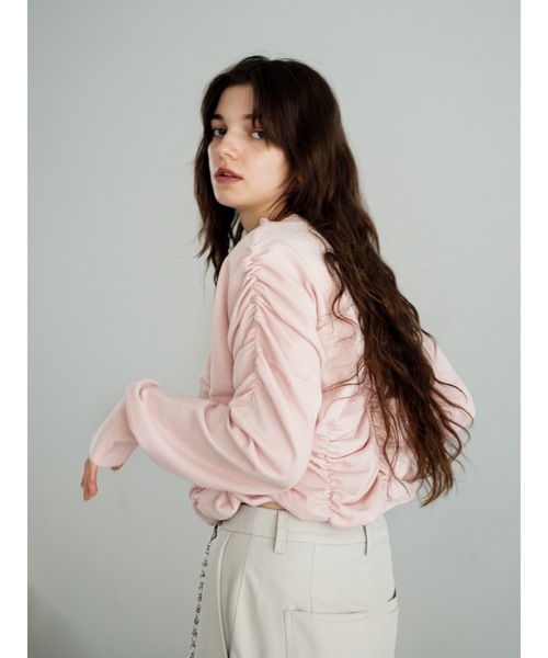 Katrin TOKYO（カトリーントーキョー）の「gather crewneck knit（ニット/セーター・レディース・ピンク/グレー/ネイビー・FREE/XS）」の7枚目の写真