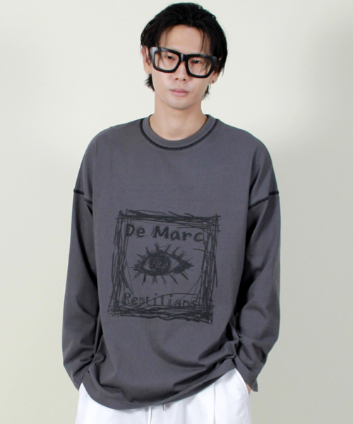 DEMARC(ドゥマーク)の「スクエアグラフィックスティッチ長袖Tシャツチャコール(Tシャツ/カットソー・メンズ・その他・LARGE)」の10枚目の写真