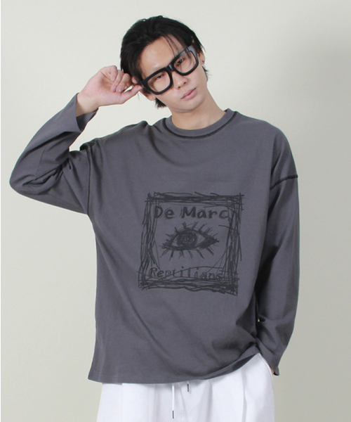 DEMARC(ドゥマーク)の「スクエアグラフィックスティッチ長袖Tシャツチャコール(Tシャツ/カットソー・メンズ・その他・LARGE)」の11枚目の写真