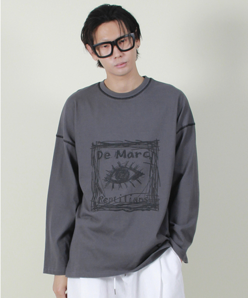 DEMARC(ドゥマーク)の「スクエアグラフィックスティッチ長袖Tシャツチャコール(Tシャツ/カットソー・メンズ・その他・LARGE)」の12枚目の写真